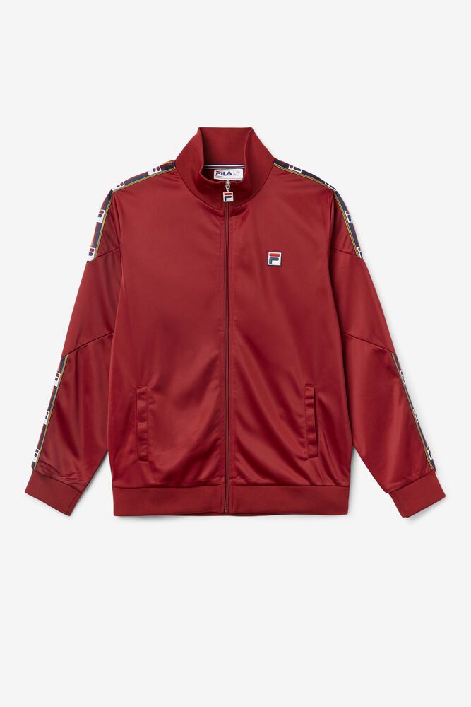 Fila Carson Track Red Jacket Mens - NZ 35074-PGRE